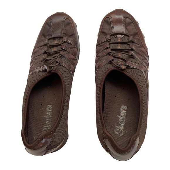 Skechers Women’s Slip-Ons Elastic Bungee Pull Laces Sz 7.5 USA Brown - Picture 3 of 12